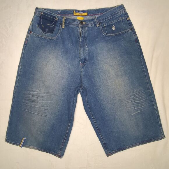 Rocawear Other - Vintage Y2K Baggy Rocawear Blue Wide Leg Embroidered Jorts sz. 38W Hip Hop
